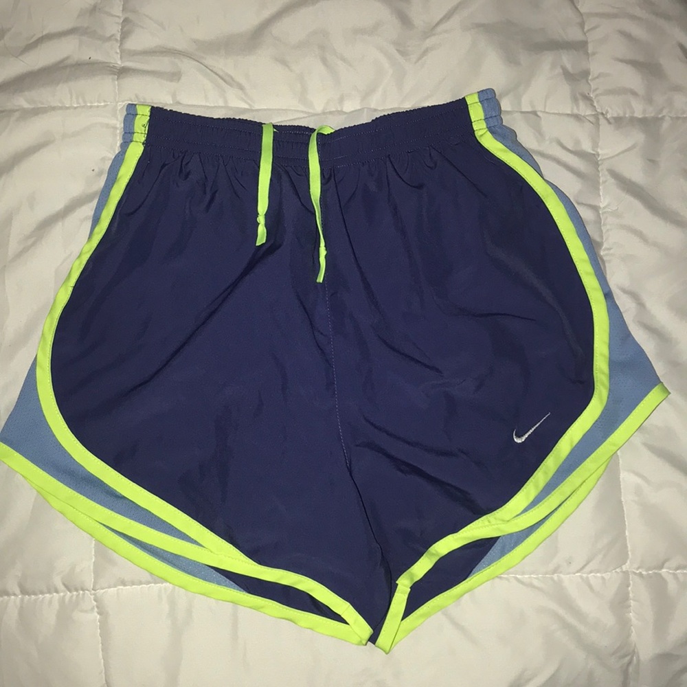 NAVY NEON YELLOW AND BABY BLUE UNDER ARMOUR SHORTS